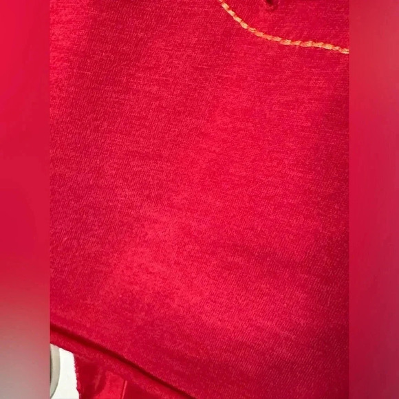 Velvet by Graham & Spencer Red Long Sleeve Top with Floral Cutouts Lined Size L - Picture 3 of 7